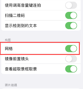 向阳苹果手机维修网点分享iPhone如何开启九宫格构图功能 