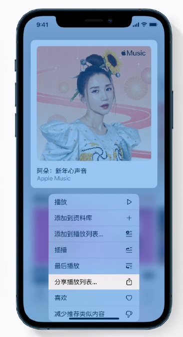 向阳苹果手机维修分享Apple Music 新增新年歌单，快来分享给好友 
